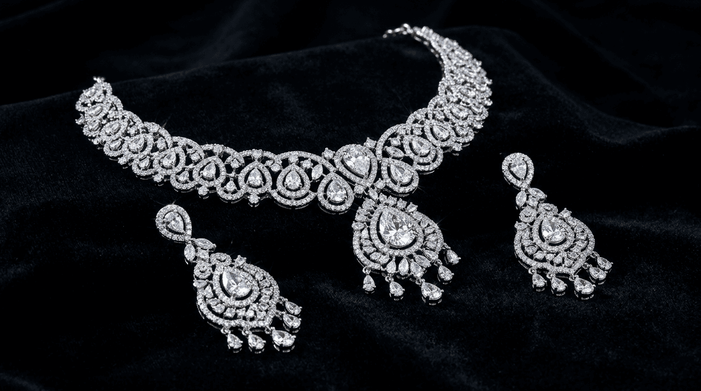 Diamond Necklace & Earrings